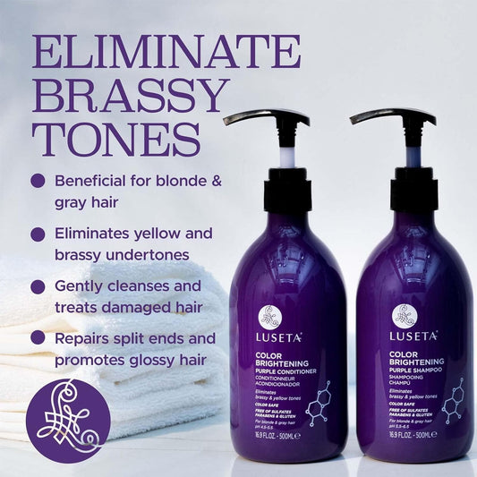 Luseta Shampoo And Conditioner Set For Hair With Turmeric & Collagen, Hair Thickening Volumizing Shampoo For Thin Or Oil Hair, Sulfate And Parabens Free 2X16.9Oz