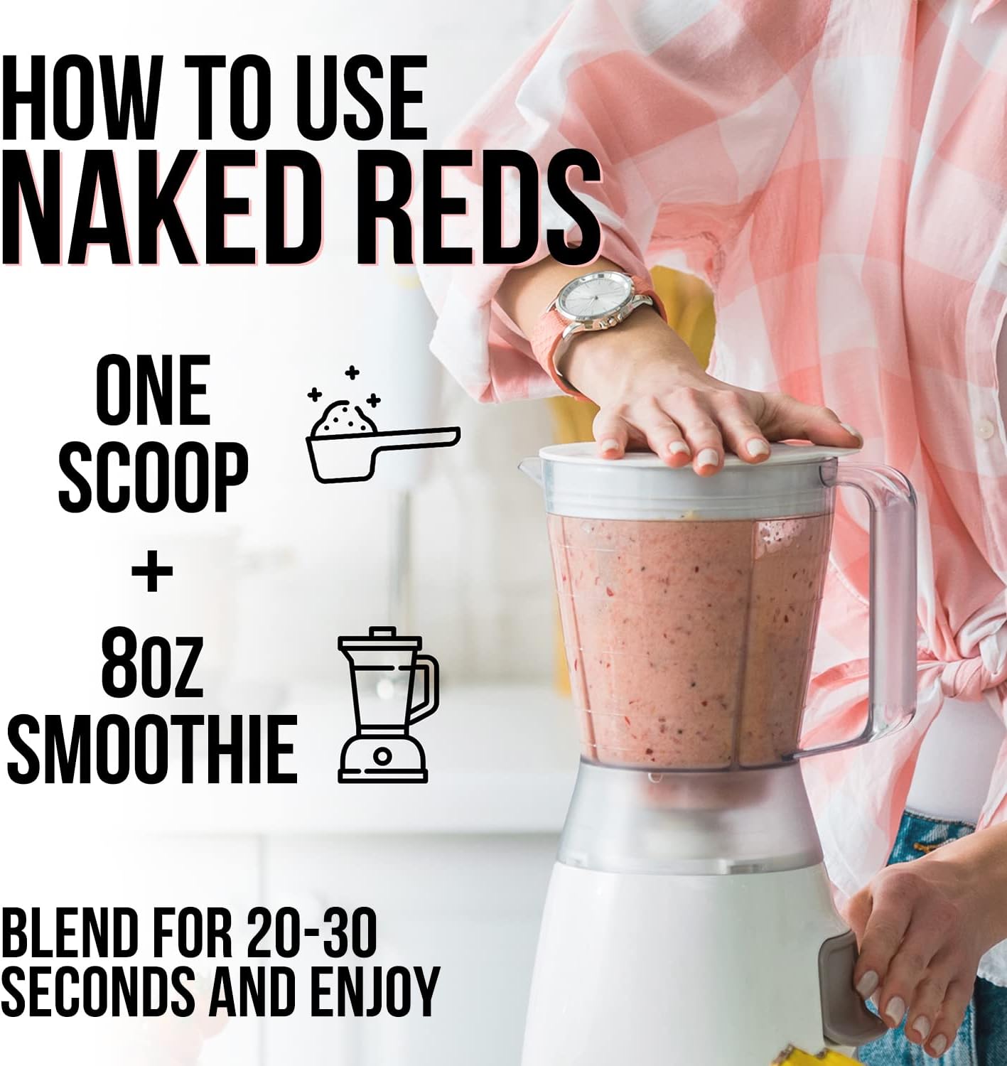 NAKED Reds Superfood Powder - Healthy, Energizing Polyphenol Fruit Powder Mix, No Fillers, Nothing Artificial, Vegan, Non-GMO, Gluten Free - 28 Servings : Health & Household