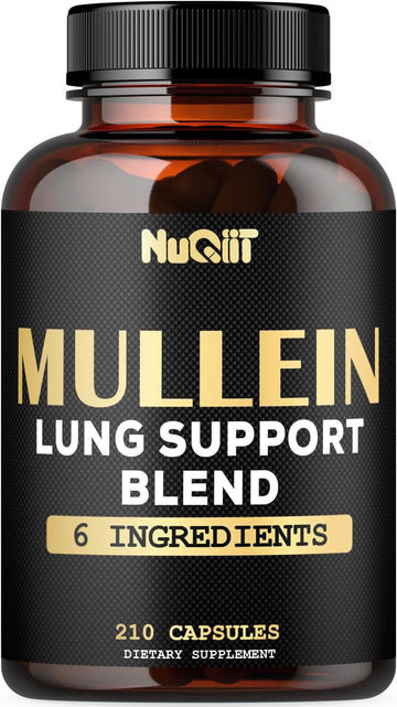 Mullein Leaf Capsules With Herbal Complex As Cordyceps Sinensis, Marshmallow, And More - Respiratory Health, Immune System & Body Balance Support - 105 Servings