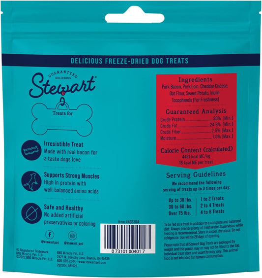 Stewart Freeze Dried Dog Treats, Puffpops, Bacon Lover’S Variety Pack (Bacon Cheeseburger, 2.8 Oz. + Bacon & Cheese, 2.8 Oz. + Bacon, Egg & Cheese, 2.8 Oz.) Limited Ingredient Bacon Dog Treats