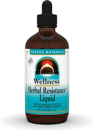 Source Naturals Wellness Herbal Resistance Liquid - Immune System Support with Echinacea, Coptis & Yin Chiao - 8 Fluid oz