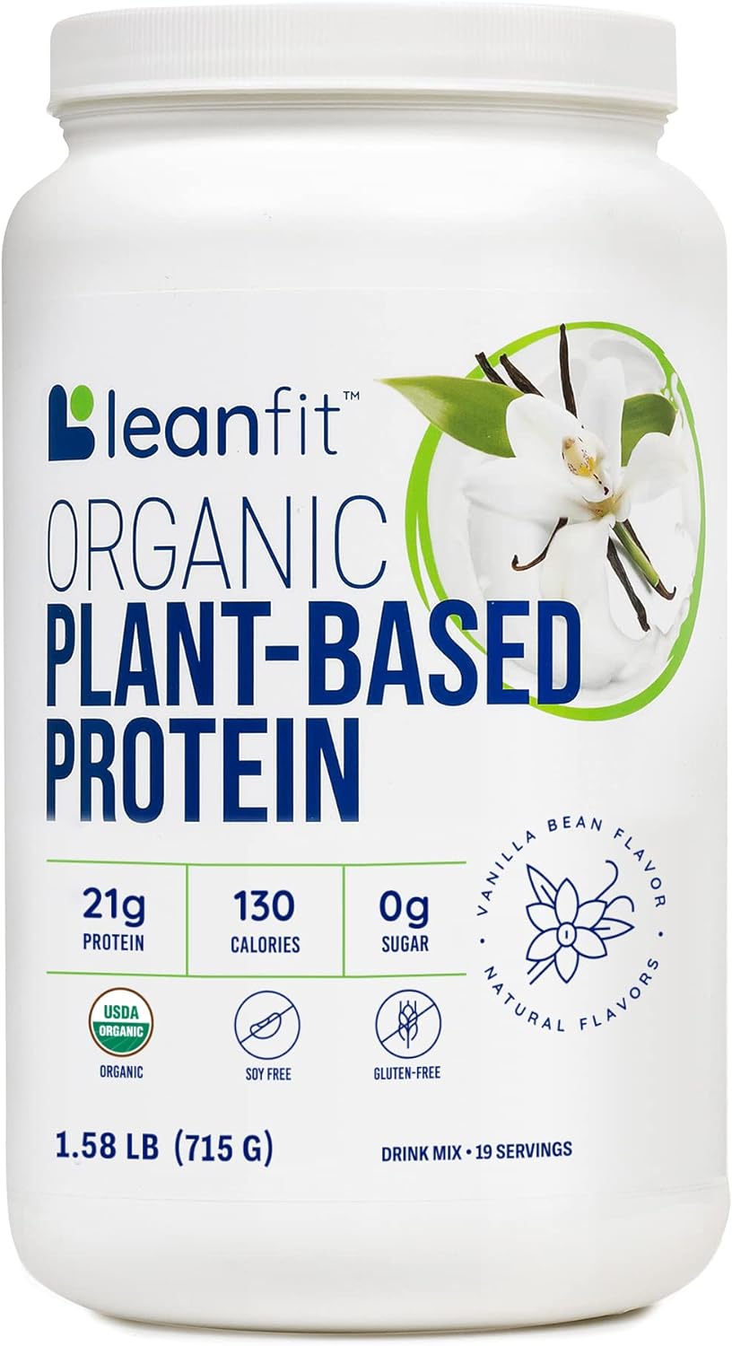 LeanFit Organic Plant-Based Protein, Natural Vanilla Flavor, 21g Vegan