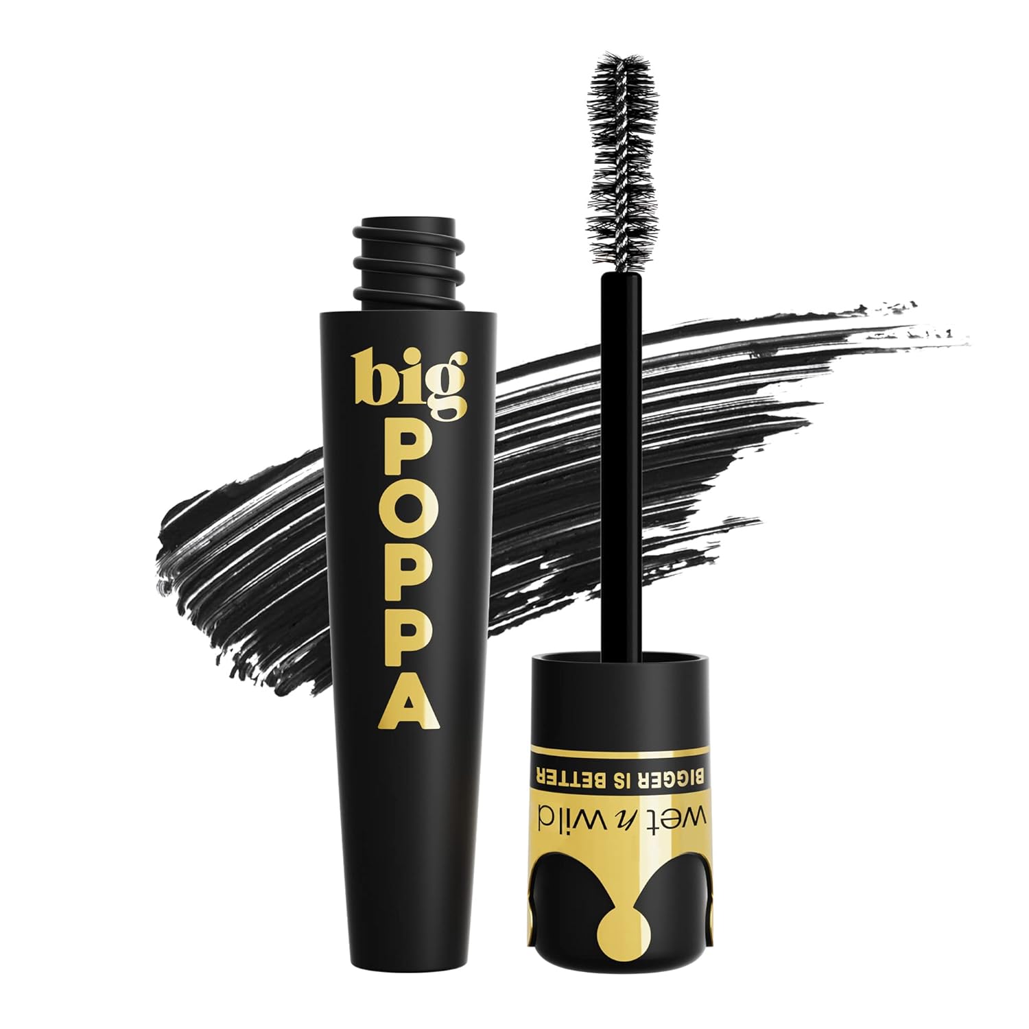 Wet N Wild Big Poppa Mascara- Volumizing, Lifting, Lengthening, Nourishing, Paraben Free, Cruelty-Free & Vegan - Blackest Black