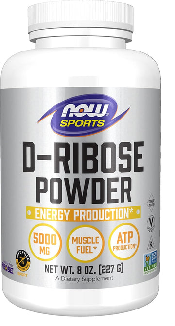 Now Foods Sports Nutrition, D-Ribose Powder 5,000 Mg, Certified Non-Gmo, Energy Production*, 8-Ounce