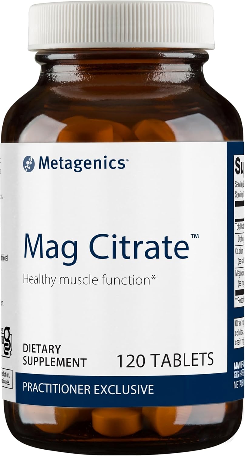 Metagenics Mag Citrate - 300 Mg Magnesium & 60 Mg Calcium (As Citrates) - Muscle & Bone Health Support* - Gluten-Free & Vegetarian - 120 Count