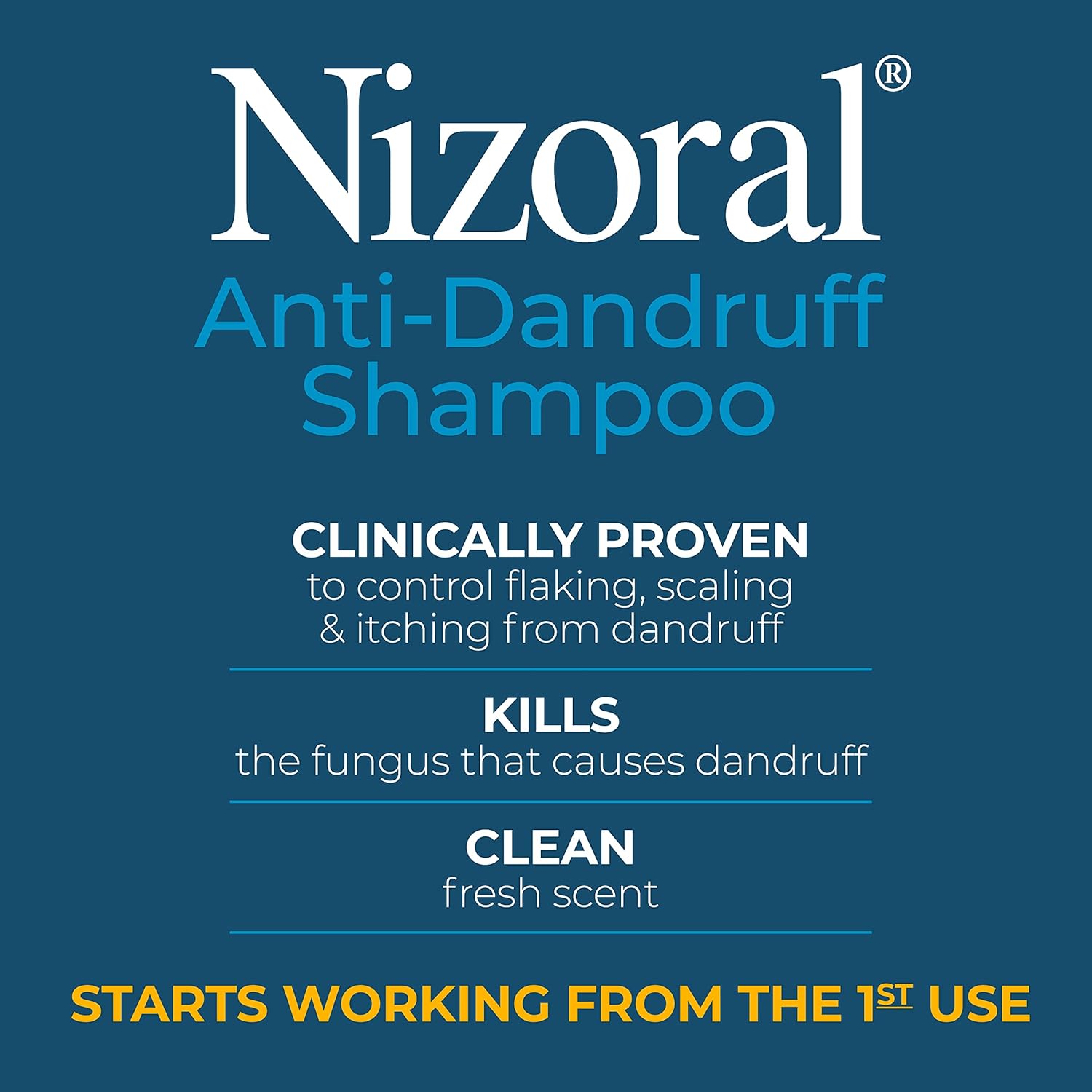 Nizoral Anti-Dandruff Shampoo with 1% Ketoconazole, Fresh Scent, 7 Fl Oz : Beauty & Personal Care