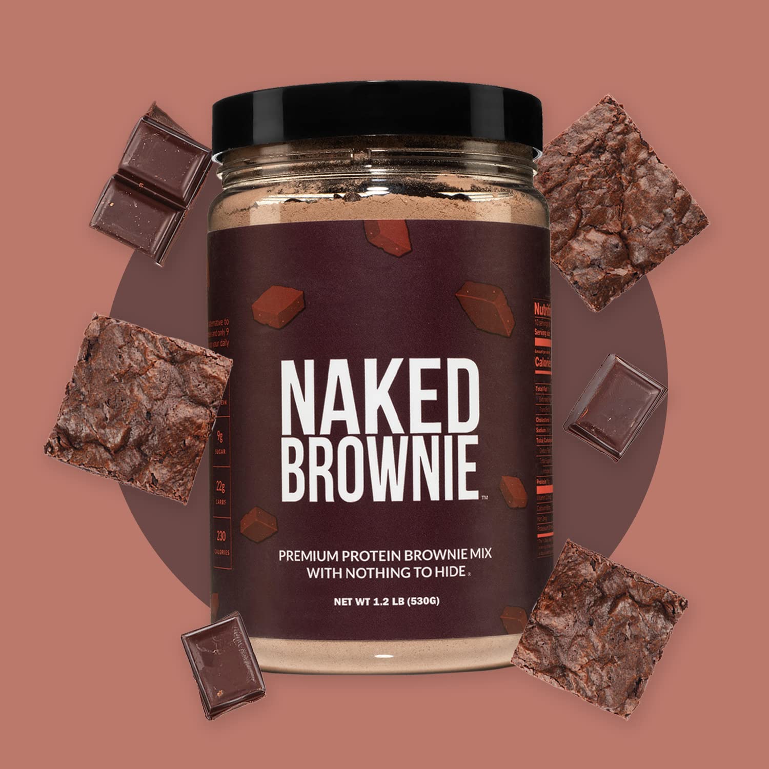Naked Brownie - High Protein Brownie Mix, No Artificial Sweeteners, 15g Protein, Only 9g Sugar, Gluten Free, Non-GMO, No Soy - 1.2 LB : Grocery & Gourmet Food