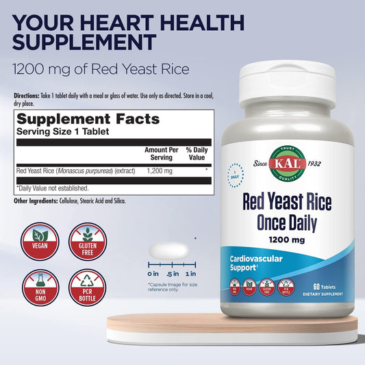 Kal 1200 Mg Red Yeast Rice, 60 Count