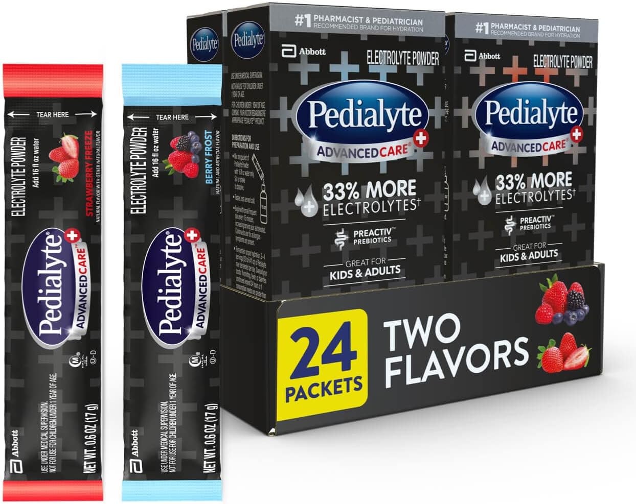 Pedialyte AdvancedCare Plus Electrolyte Powder Packs with 33% more ele
