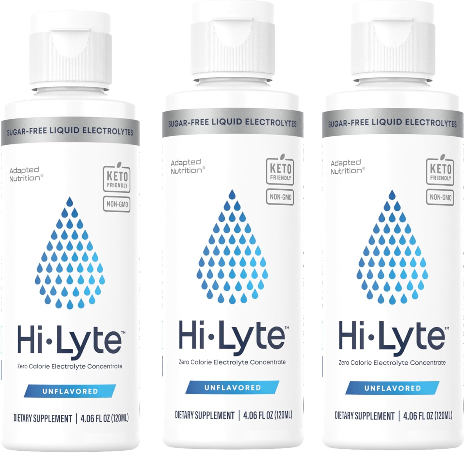 Hi-Lyte Concentrate Electrolyte Supplement For Immune Support And Rapid Hydration (3 Bottles) | No Calories No Sugar | 20%+ More Potassium, Magnesium & Zinc | 144 Servings