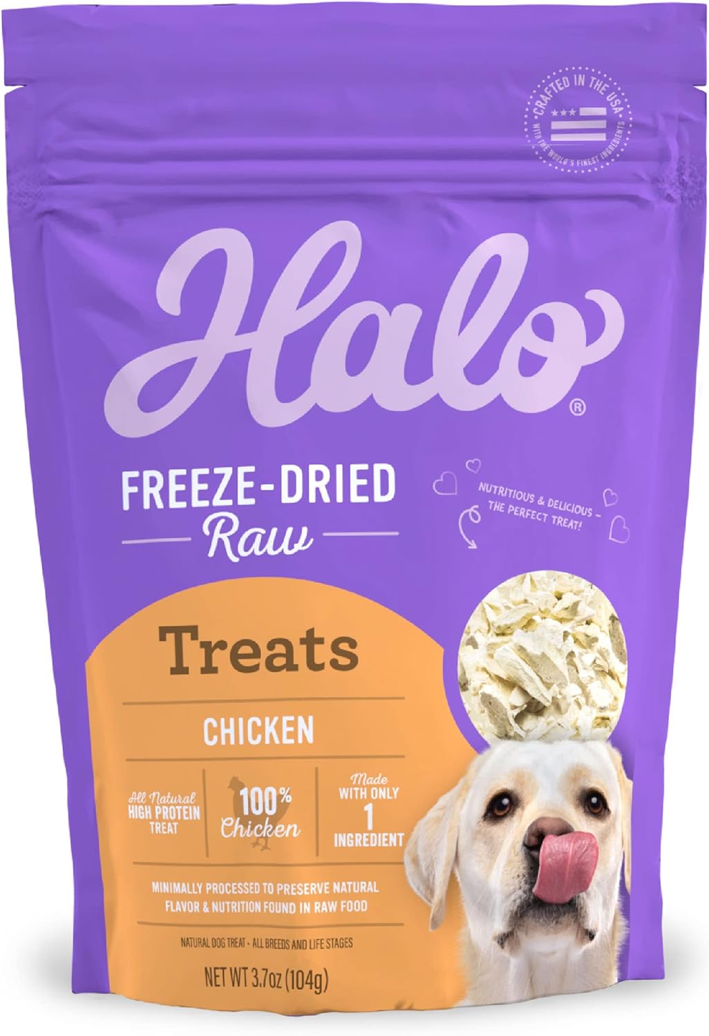 Halo 100% Chicken Breast Freeze-Dried Raw Treats, 3.7 Oz