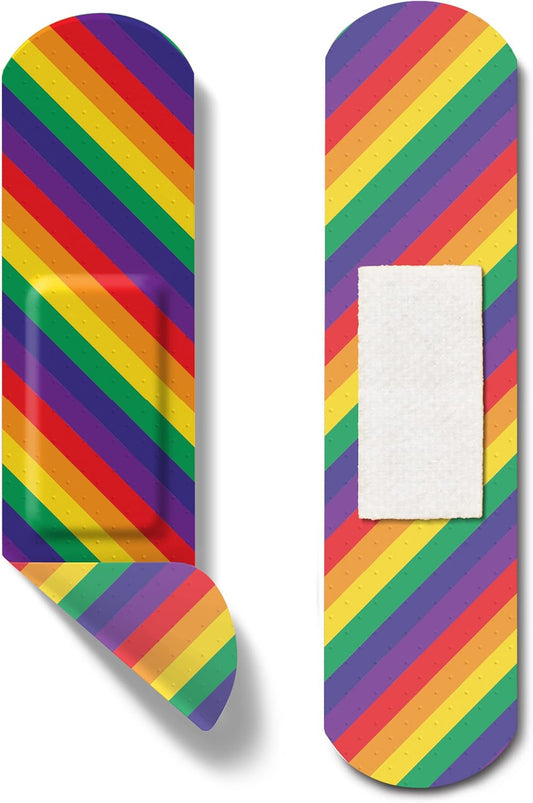 Curad Pride Bandages, 2 Designs, Plastic, Standard Bandages Are .75" X 3", 30 Count (4 Pack)