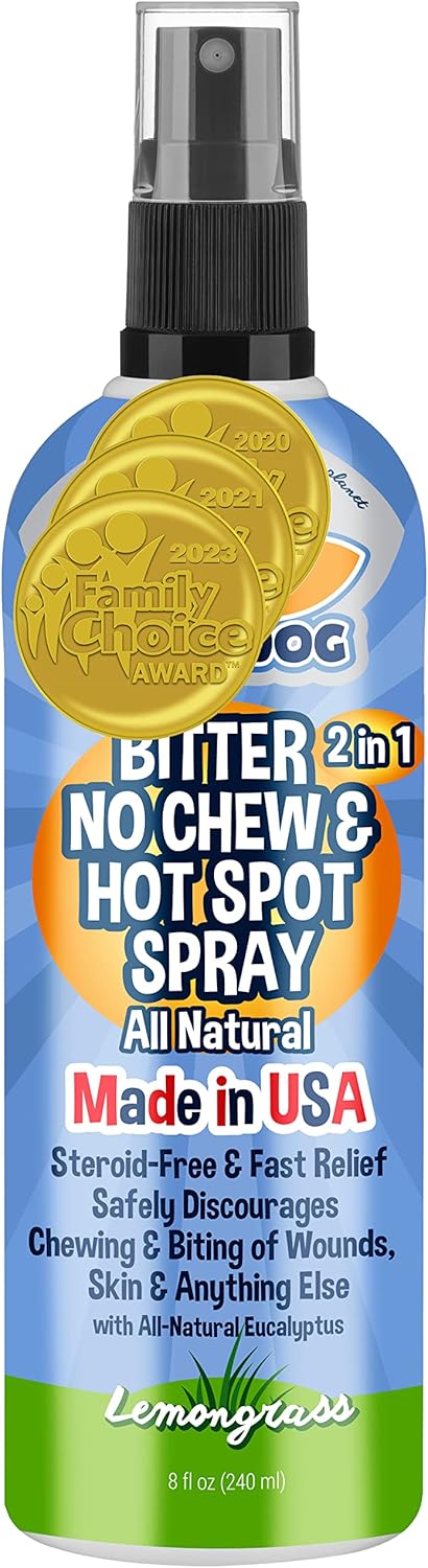 Bodhi Dog New Bitter 2 In 1 No Chew & Hot Spot Spray | Natural Anti-Chew Remedy Better Than Bitter Apple | Safe On Skin, Wounds And Most Surfaces | Made In Usa (8 Fl Oz)