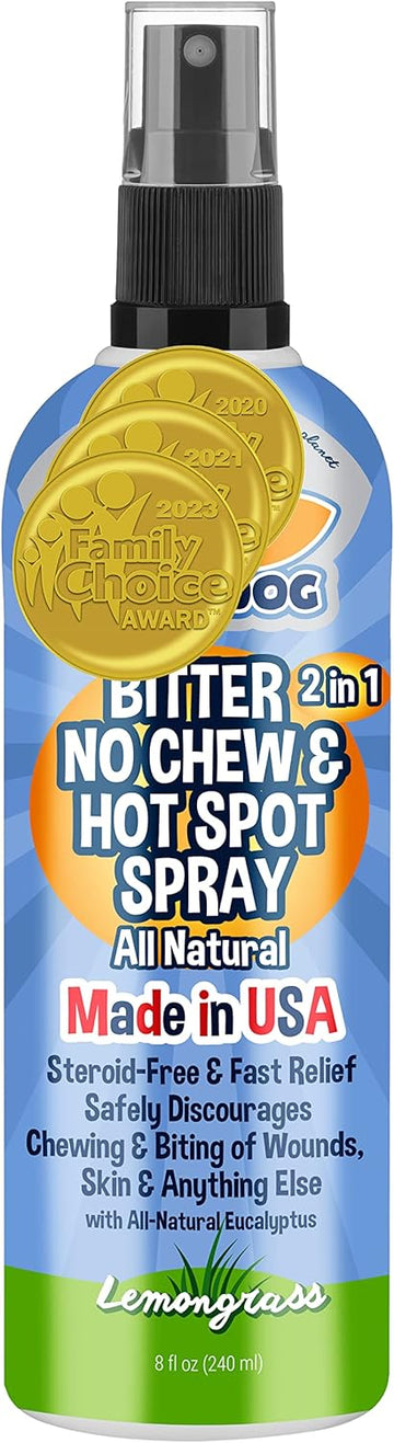 Bodhi Dog New Bitter 2 In 1 No Chew & Hot Spot Spray | Natural Anti-Chew Remedy Better Than Bitter Apple | Safe On Skin, Wounds And Most Surfaces | Made In Usa (8 Fl Oz)