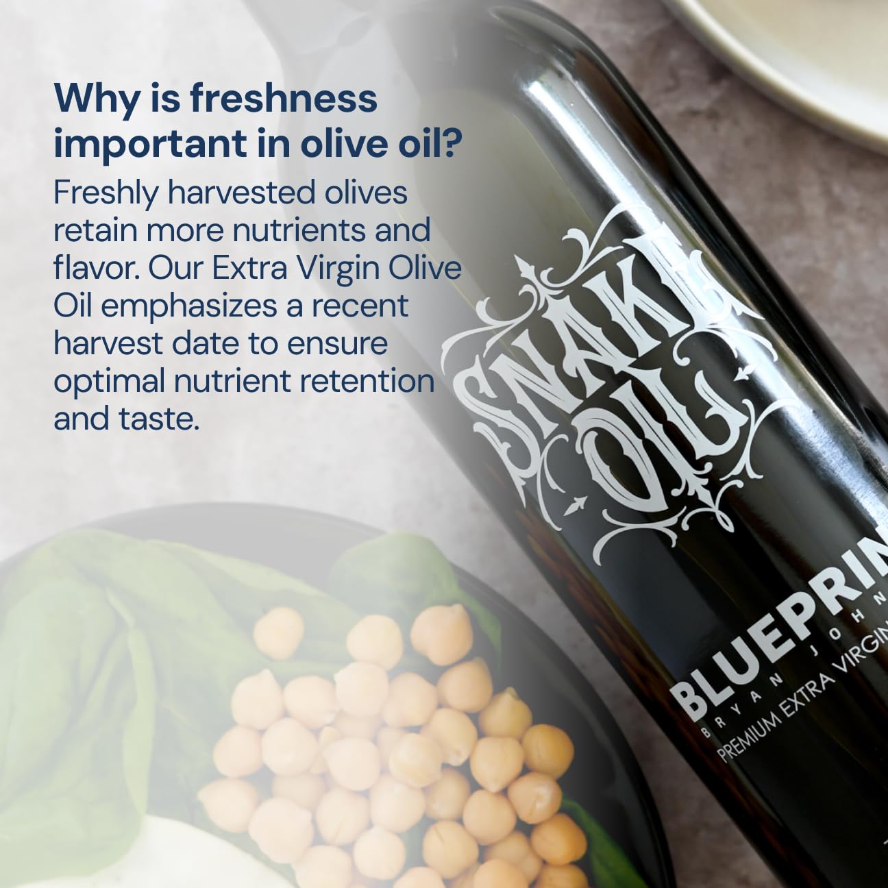 Blueprint By Bryan Johnson Olive Oil – Snake Oil- High Polyphenol Extra Virgin Olive Oil (400+ Mg/Kg) – Cold Pressed, Early Harvest, First Cold Press Evoo – Keto, Paleo, Non-Gmo – 750Ml Glass Bottle : Grocery & Gourmet Food