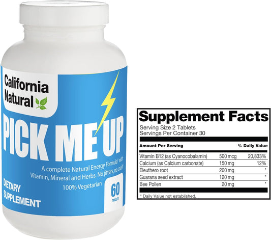 California Natural Pick Me Up Vitamin, 60 Count : Health & Household