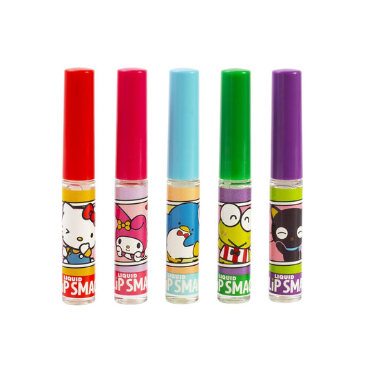 Lip Smacker Sanrio Hello Kitty and Friends Flavored Liquid Lip Gloss | Dry Lips | For Kids, Men, Women | Stocking Stuffer | Christmas Gift | Set of 5