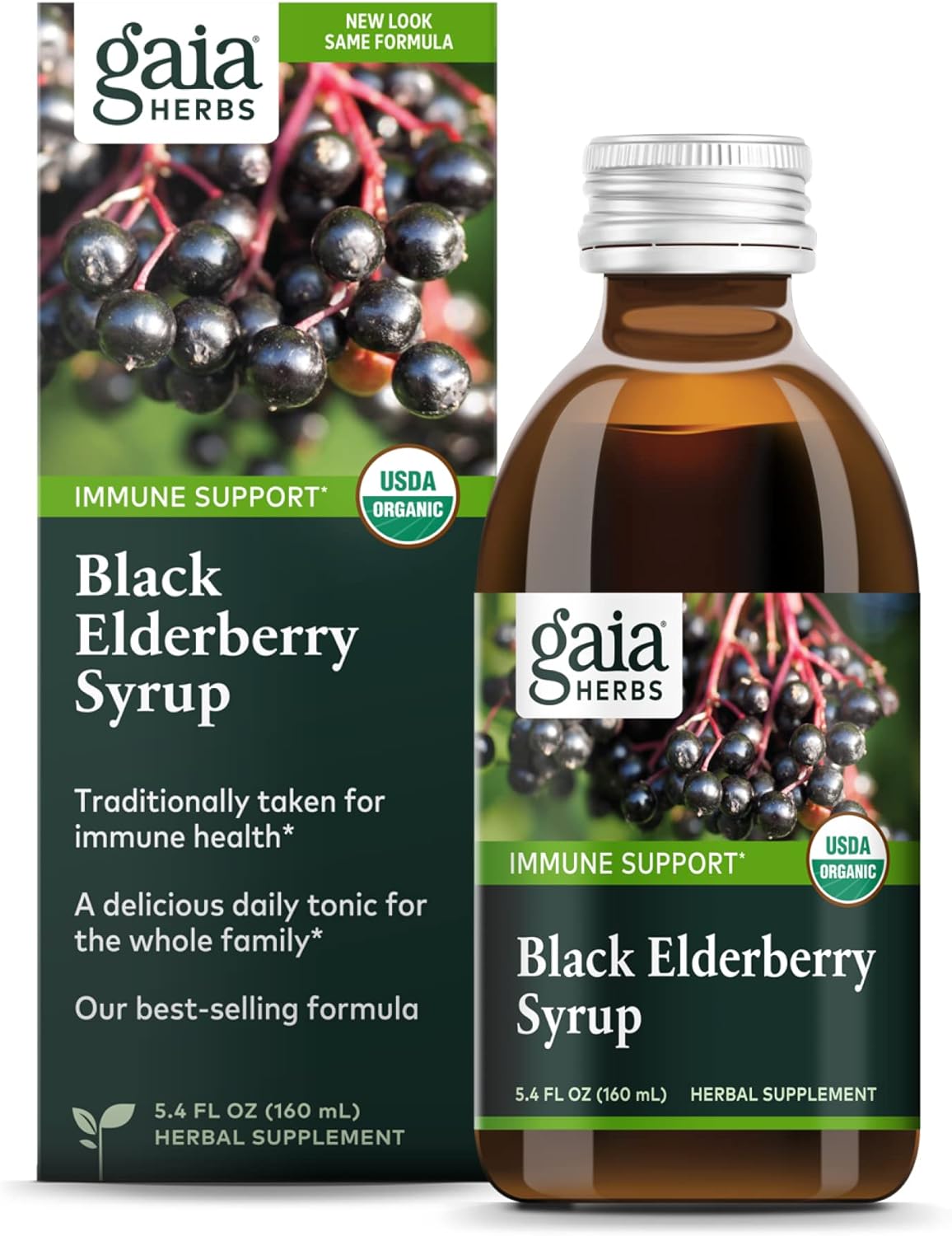 Gaia Herbs Black Elderberry Syrup - Daily Immune Support With Antioxidants, Organic Sambucus Elderberry Supplement, 5.4