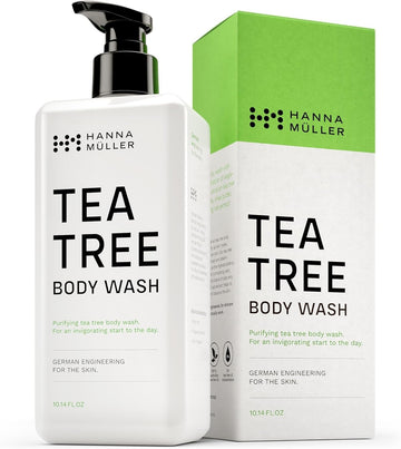 Tea Tree Body Wash, Natural Body Wash With 5% Australian Tea Tree Oil & Aloe Vera For Clean, Hydrated Skin, Steam-Distilled Acne Body Wash To Help Reduce Acne, Blemishes & Odor, Body Cleanser