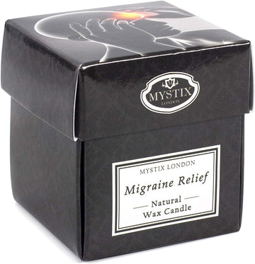 Mystix London | Migraine Relief - Scented Candle Small 8cl | Best Aroma for Home, Kitchen, Living Room and Bathroom | Perfect as a Gift | Reusable Glass Jar