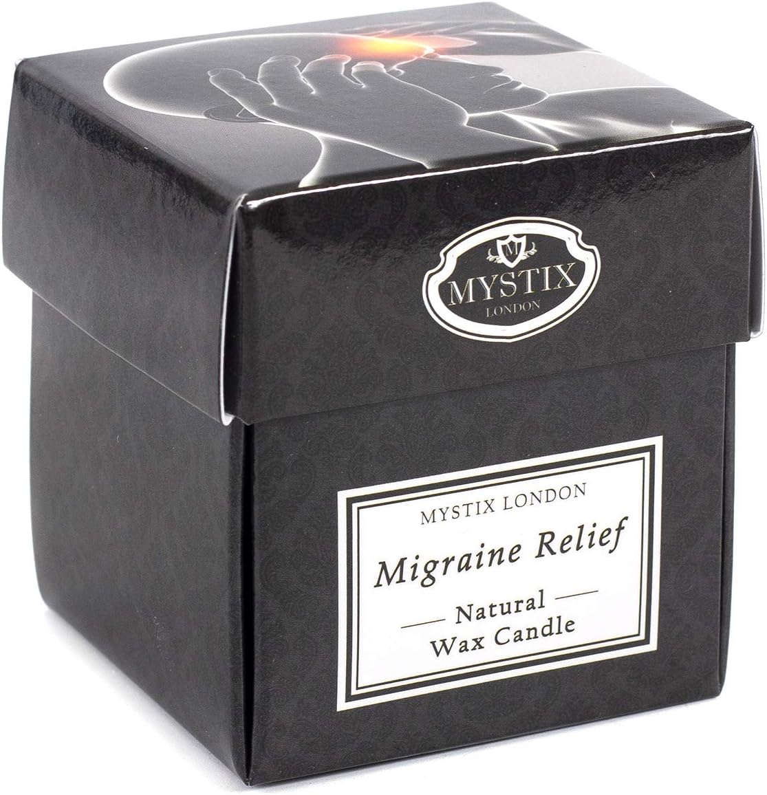 Mystix London | Migraine Relief - Scented Candle Small 8Cl | Best Aroma For Home, Kitchen, Living Room And Bathroom | Perfect As A Gift | Reusable Glass Jar