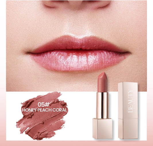 Beauty Searcher Metallic Shine Lipstick 3D Makeup For Woman Velvet Matte Lipsticks Moisturizing No-Stick Cup Lip Makeup, Long Lasting Waterproof Shine Lipstick(Pink Lady)