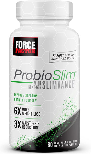 Force Factor Probioslim With Next-Gen Slimvance Thermogenic + Probiotic Fat Burner For Women And Men With Green Tea Extract To Improve Weight Loss, Boost Metabolism, Support Digestion, 60 Capsules