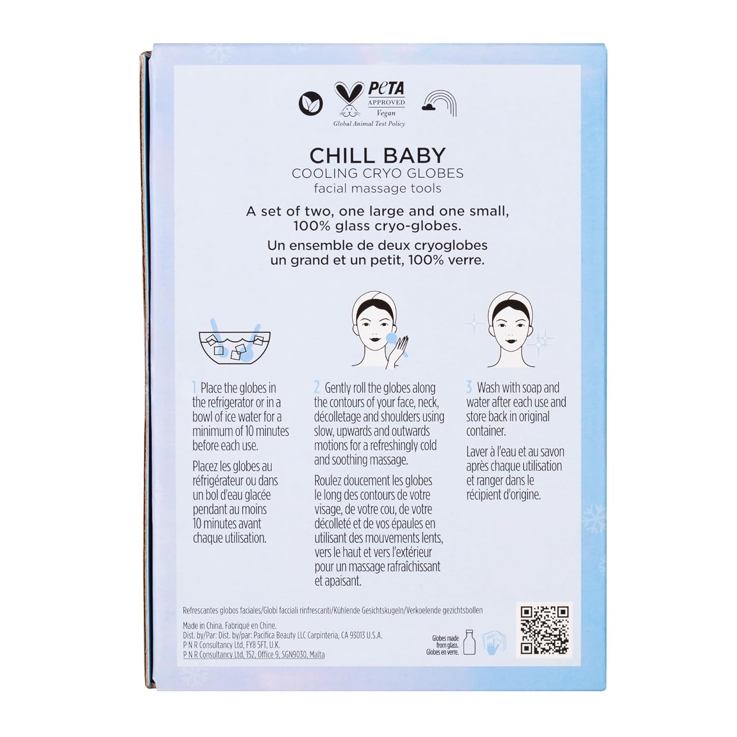 Pacifica Beauty, Chill Baby Cooling Glass Cryo Globes, For Cold Facial Massage, Face Massage, Small & Large Globes, Anti-Freeze Cooling Liquid, Minimize Pore Appearance, Reduce Redness & Puffiness : Beauty & Personal Care