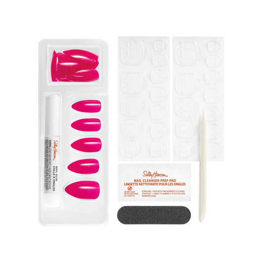 Sally Hansen Salon Effects® Perfect Manicure, Ring Pop Straw-Jelly, Press On Nails, Almond Shaped, Non-Damaging Adhesive Tabs, File, And Alcohol Pad Included