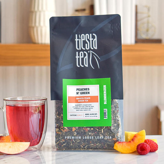 Tiesta Tea - Peaches N´ Green | Smooth Peach Green Tea | Premium Loose Leaf Tea Blend | Medium Caffeinated Green Tea | Make Hot Or Iced Tea & Brews Up To 200 Cups - 12 Ounce Resealable Bulk Pouch