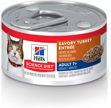 Hill'S Science Diet Adult 7+, Senior Adult 7+ Premium Nutrition, Wet Cat Food, Turkey Minced, 2.9 Oz Can, Case Of 24