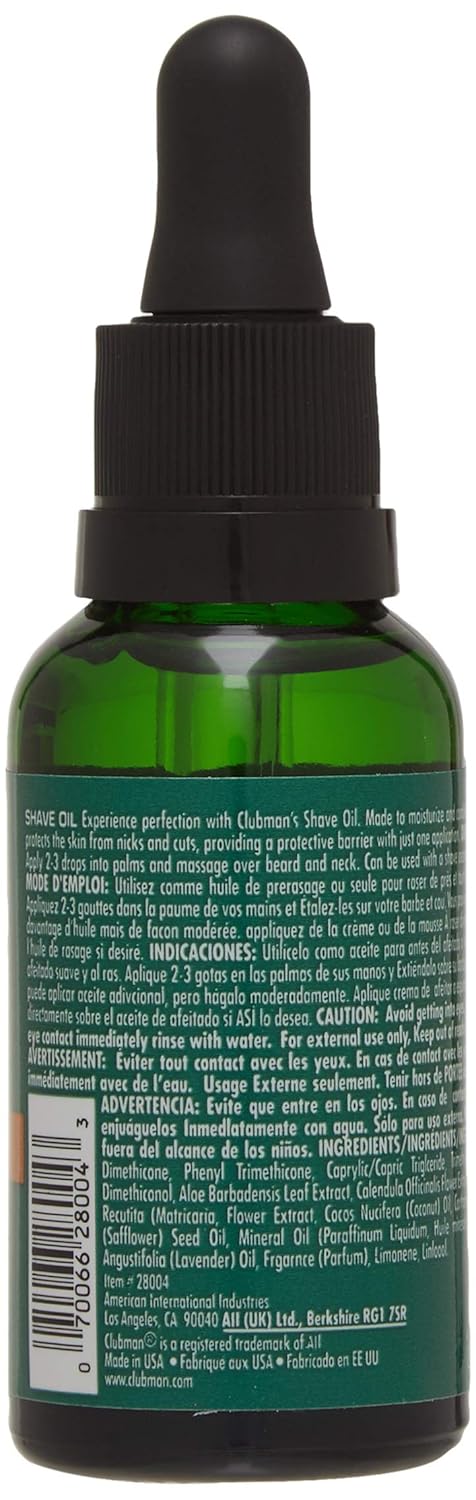 Clubman Shave Oil – Pre-Shave Oil For Men, Moisturizes & Improves Razor Glide, 1 Fl Oz : Beauty & Personal Care