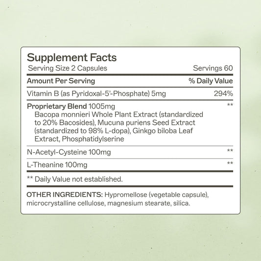 Amy Myers Md Neurolive - Brain Cell Membrane Supplement - Aid Brain Tissue Health With Vitamin B6 & Ginkgo - Support Supplement For Healthy Vasculature & Blood Flow - 120 Capsules (60 Servings)