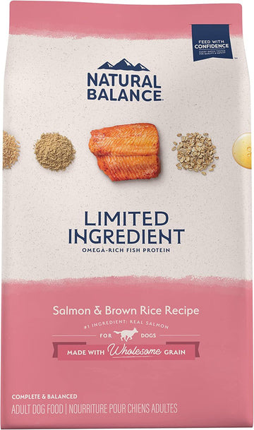 Natural Balance Limited Ingredient Adult Dry Dog Food With Healthy Grains, Salmon & Brown Rice Recipe, 4 Pound (Pack Of 1)