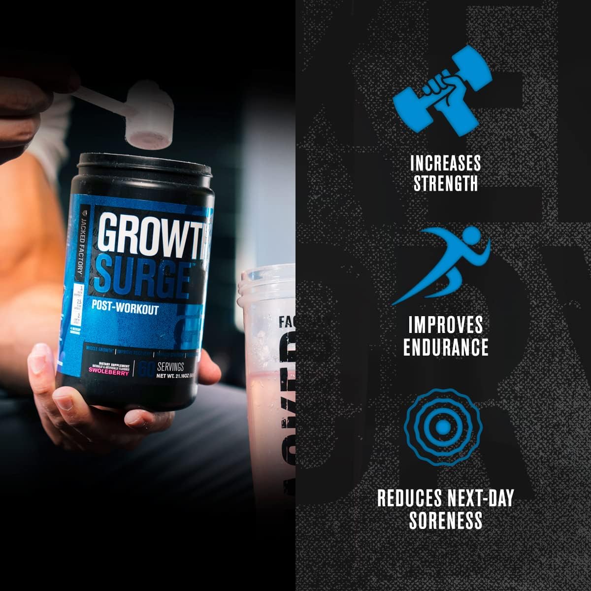 Jacked Factory Growth Surge Creatine Post Workout w/L-Carnitine - Dail