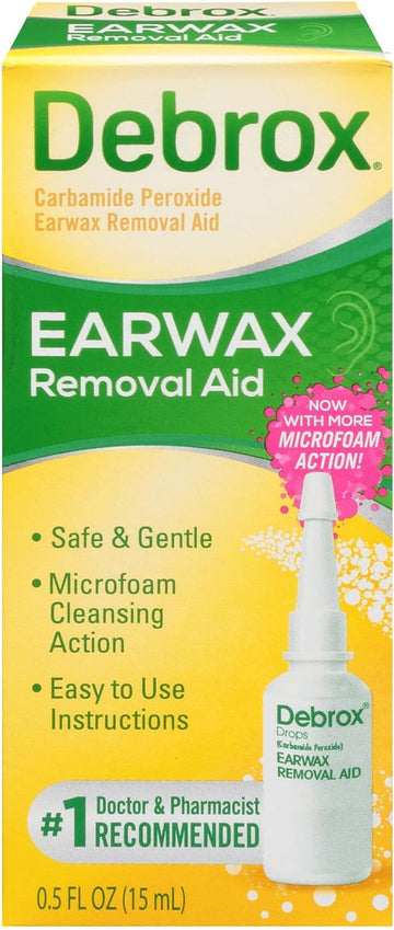 Debrox Ear Wax Removal Drops, Gentle Microfoam Ear Wax Remover, 0.5 Fl Oz