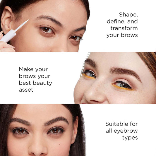 Arches And Halos Angled Bristle Tip Waterproof Brow Pen - Water Based And Smudge Proof Eyebrow Pencil - Extended Wear - Charcoal - 0.051 Oz