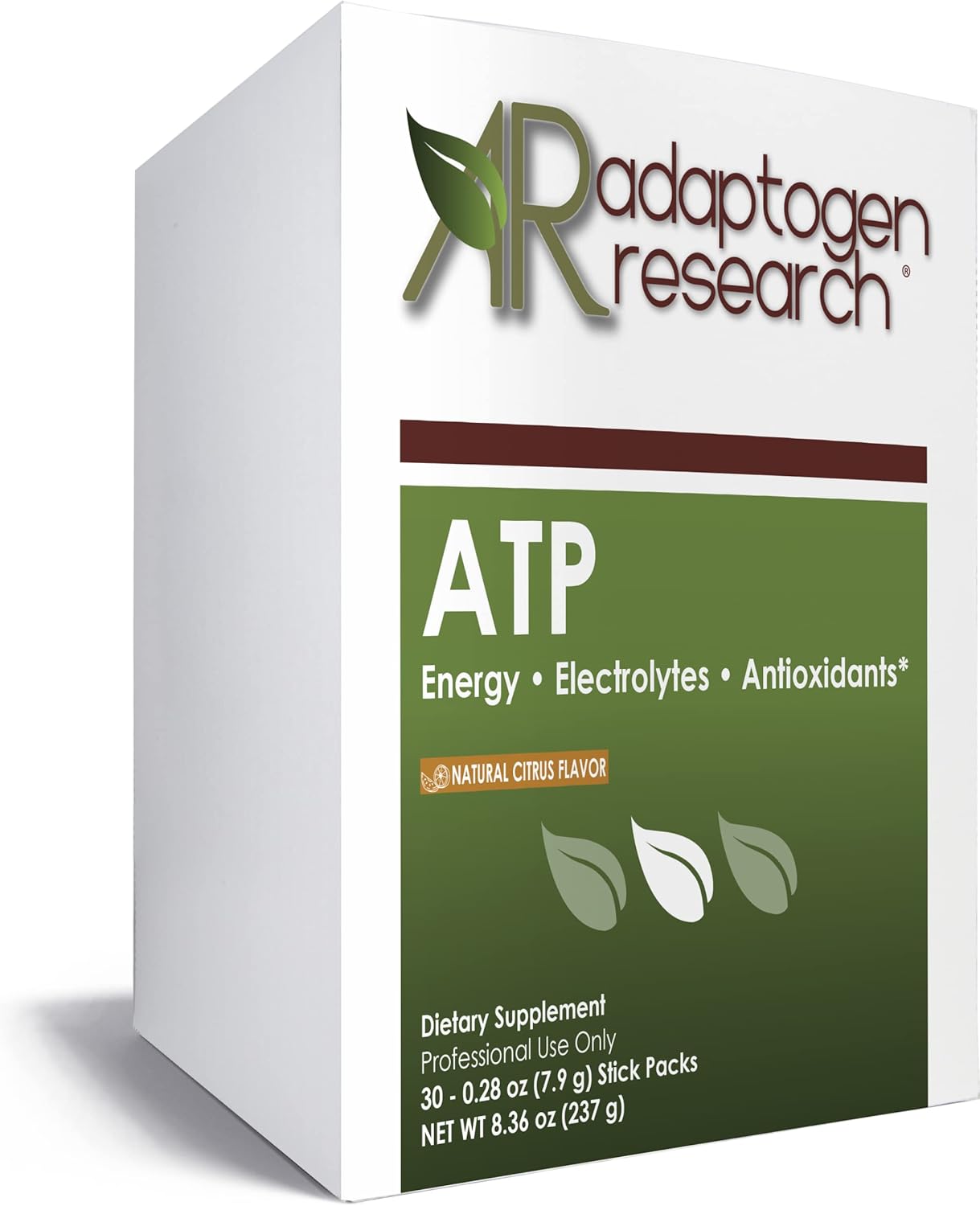 Atp Natural Citrus Flavor | Energy Electrolytes Antioxidants Drink | With Purenergy Blend, Quatrefolic, Methylcobalamin, Vitamins, Trace Minerals | 30 Stick Pack (8.6G)
