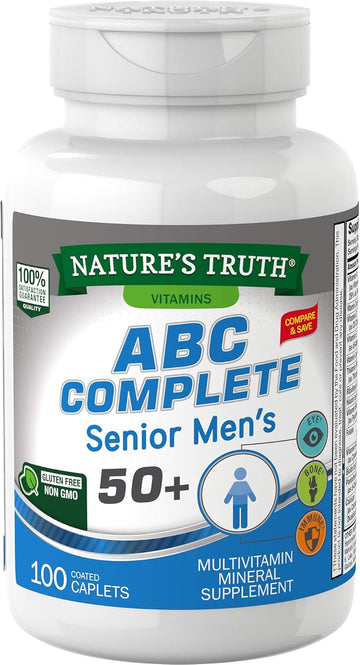 Senior Abc Complete Multivitamin For Men Over 50 Plus | 100 Caplets | Non-Gmo & Gluten Free | By Nature'S Truth