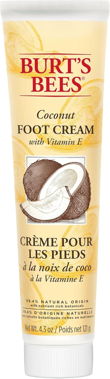 Burt'S Bees Foot Cream For Cracked Heels & Dry Skin, Heel Repair Cream & Foot Treatment With Coconut Oil, 121 G Tube (Pack Of 2)