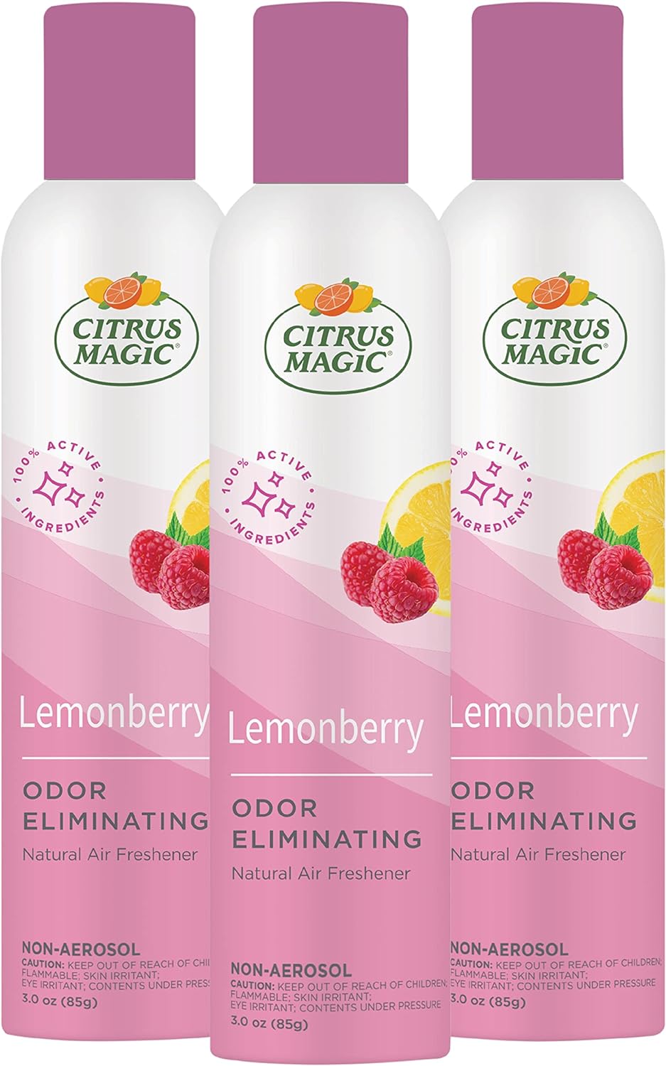 Citrus Magic, Lemonberry, Natural Odor Eliminating Air Freshener Spray, 3-Ounce, 3 Fl Oz (Pack of 3), 3 Count