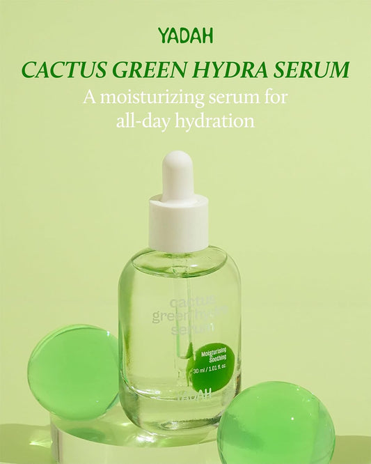 Yadah Cactus Green Hydra Serum (1.01Fl Oz) - Hydration, Oil-Moisture Balance, Strengthen Skin Barrier. Niacinamide, Adenosine