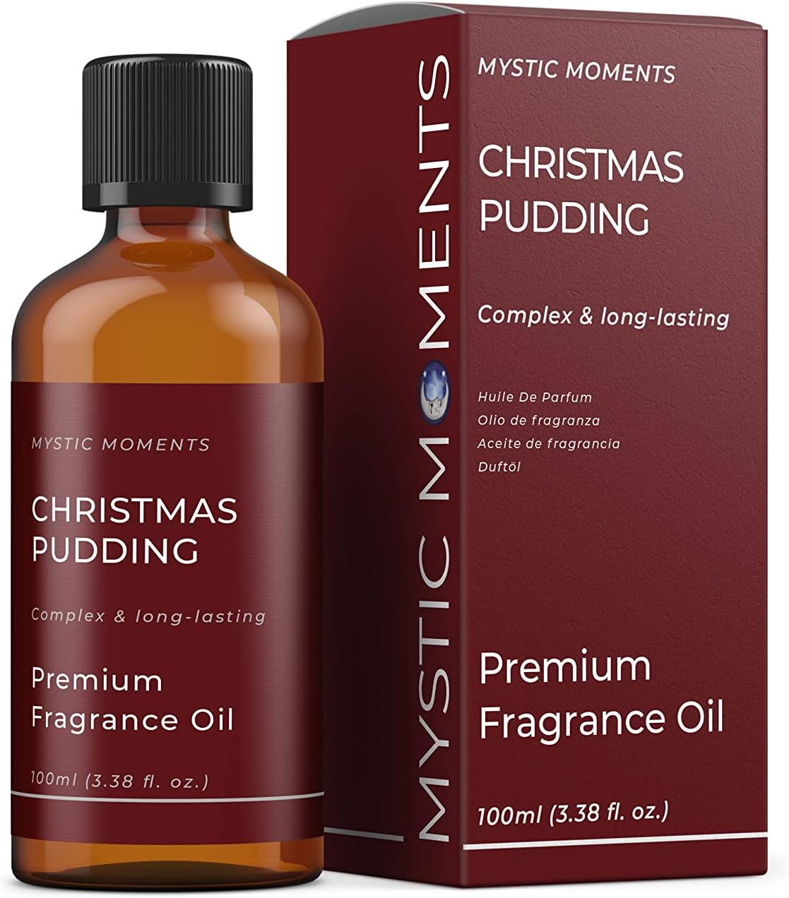 Mystic Moments Christmas Pudding Fragrance Oil - 100ml - Perfect for Soaps, Candles, Bath Bombs, Oil Burners, Diffusers and Skin & Hair Care Items