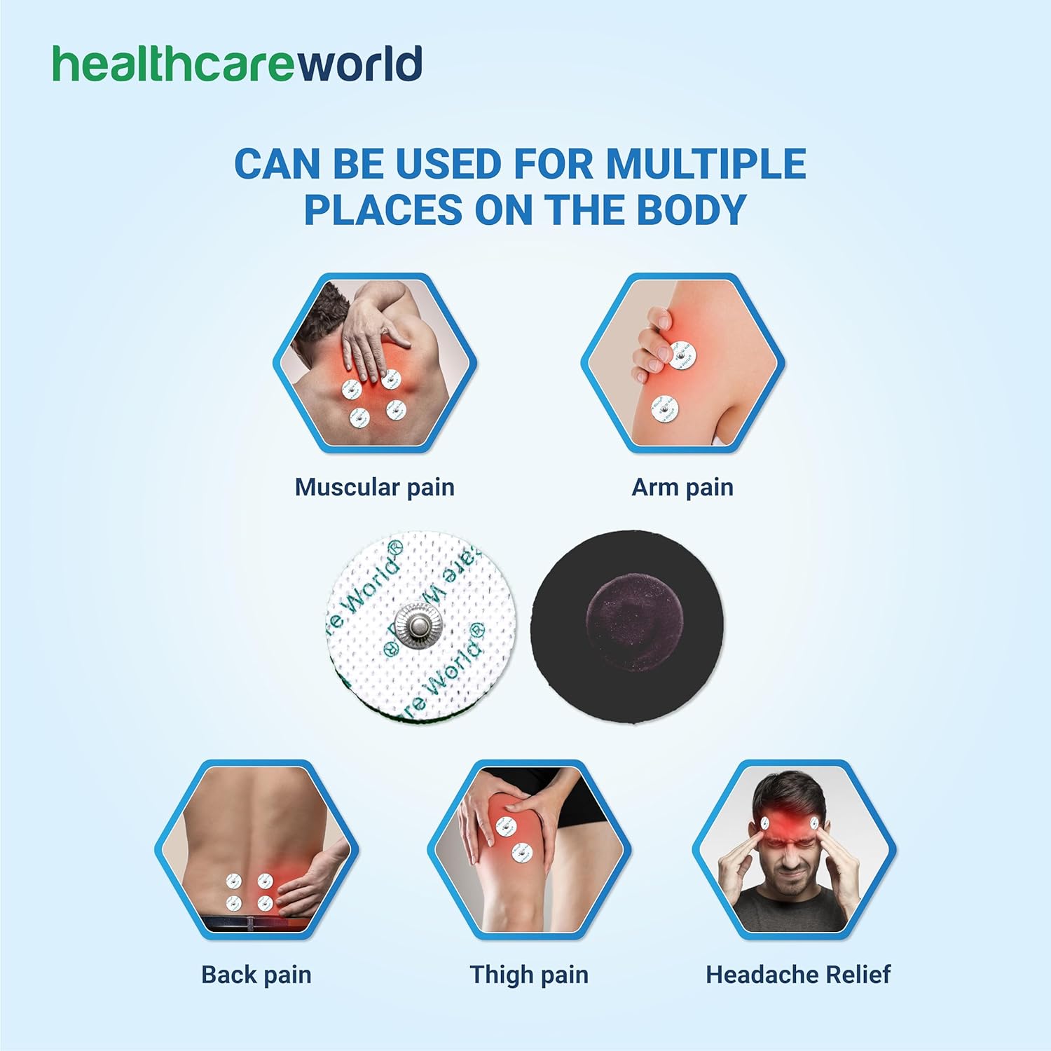Tens Electrode Pads (4pcs) Round Self-Adhesive Electrodes with 3.5mm Stud Connection Targeted Pain Relief Compatible with Beurer, Sanitas Tens Devices : Amazon.co.uk: Health & Personal Care