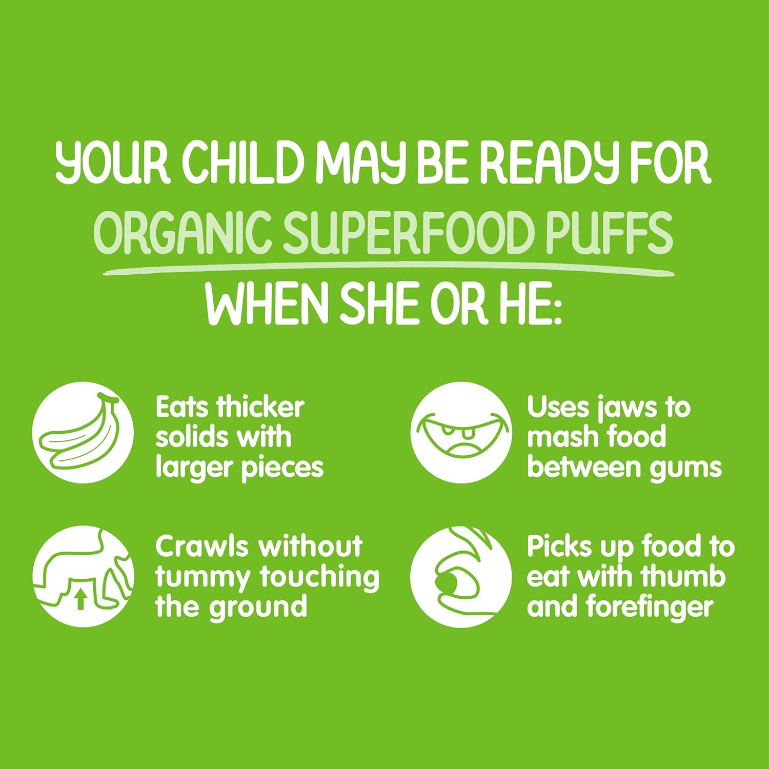 Happy Baby Organic Superfood Puffs, Variety Pack, Flavors May Vary, 2.1 Ounce (Pack of 6) : Everything Else