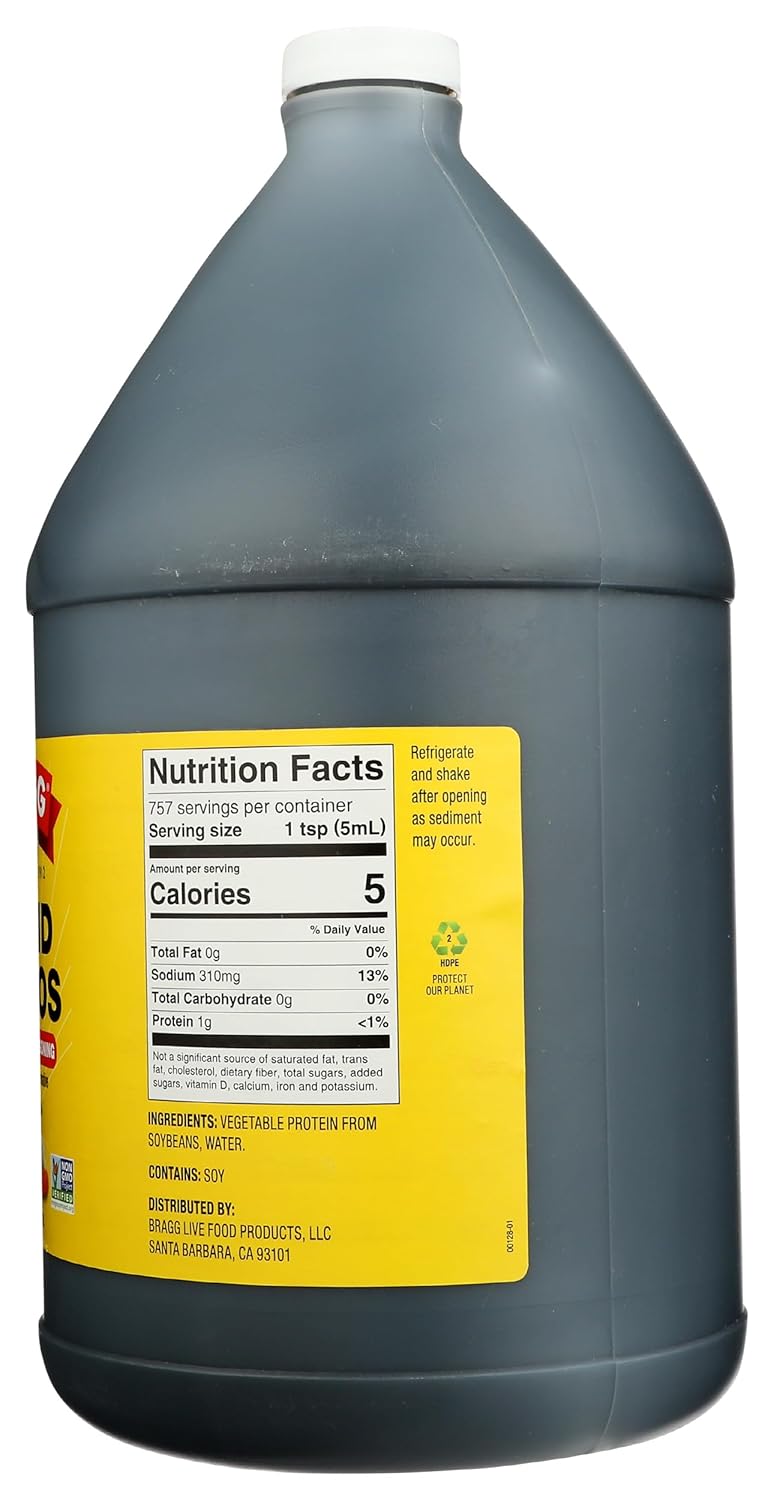 Bragg Liquid Aminos All Purpose Seasoning – Soy Sauce Alternative – Gluten Free, No Gmo’S, Kosher Certified, 1 Gallon