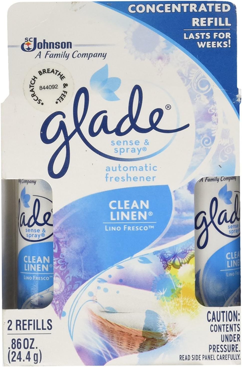 Glade Sense & Spray Automatic Air Freshener Refill, Clean Linen, 2 Ct, 0.86 oz : Health & Household