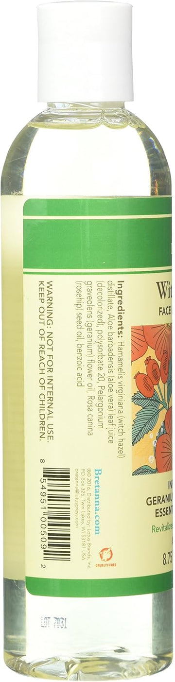 Bretanbretna Witch Hazel Toner Geranium Rosehip, 8.75 Fl Oz
