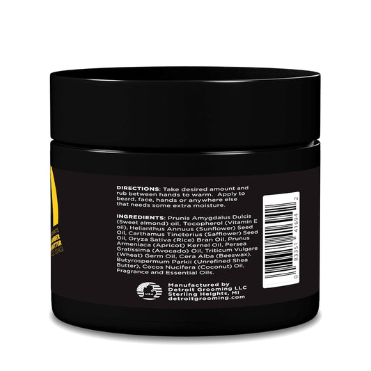 Detroit Grooming Co. Beard Butter For Men | Softens, Thickens & Hydrates With Safflower Oil & Shea Butter | 313 Scent, 4Oz