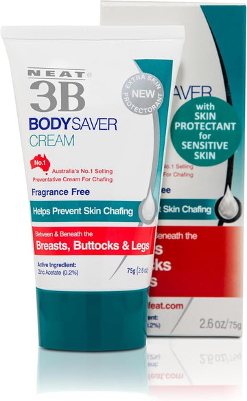 Neat 3B Body Saver Anti-Chafe And Sweat Rash Cream. Under Arm, Breast, Buttocks, Thighs And Groins 2.6 Fl Oz